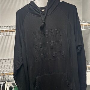 torrid Black Embossed 'Dream Believe Achieve' Pullover Hoodie